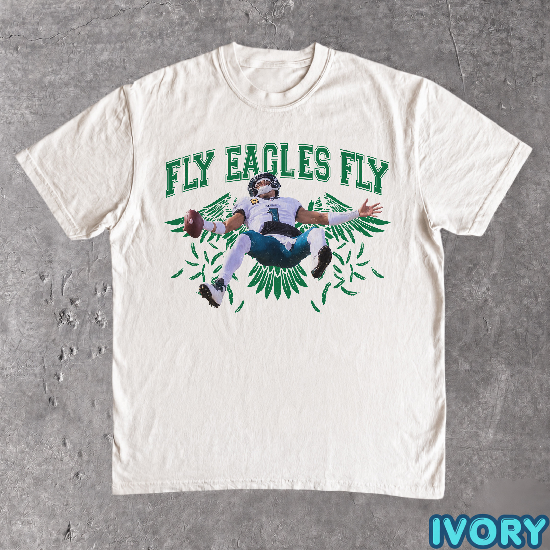 NA - Jalen Hurts Fly Eagles Fly Philadelphia Football Tee - Image 5