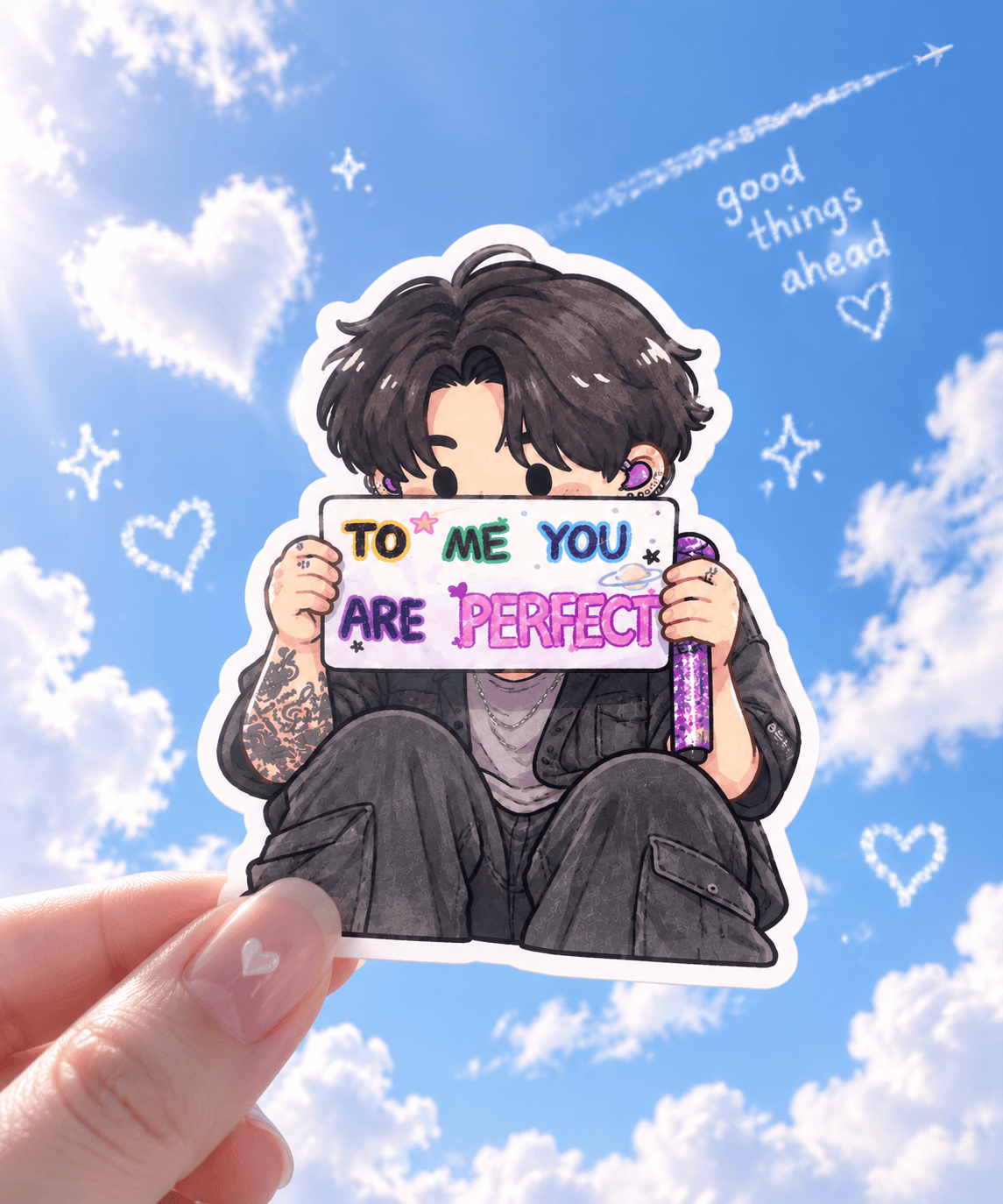 AT - Jungkook BTS Army Sticker, To Me You Are Perfect Sticker/Magnet - Image 4