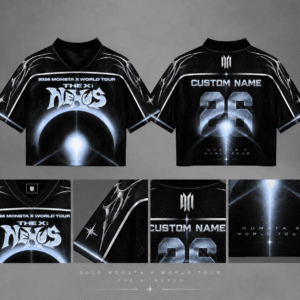 HN - 3D Monsta X The X : Nexus Monbebe World Tour Kpop Football Croptop Jersey