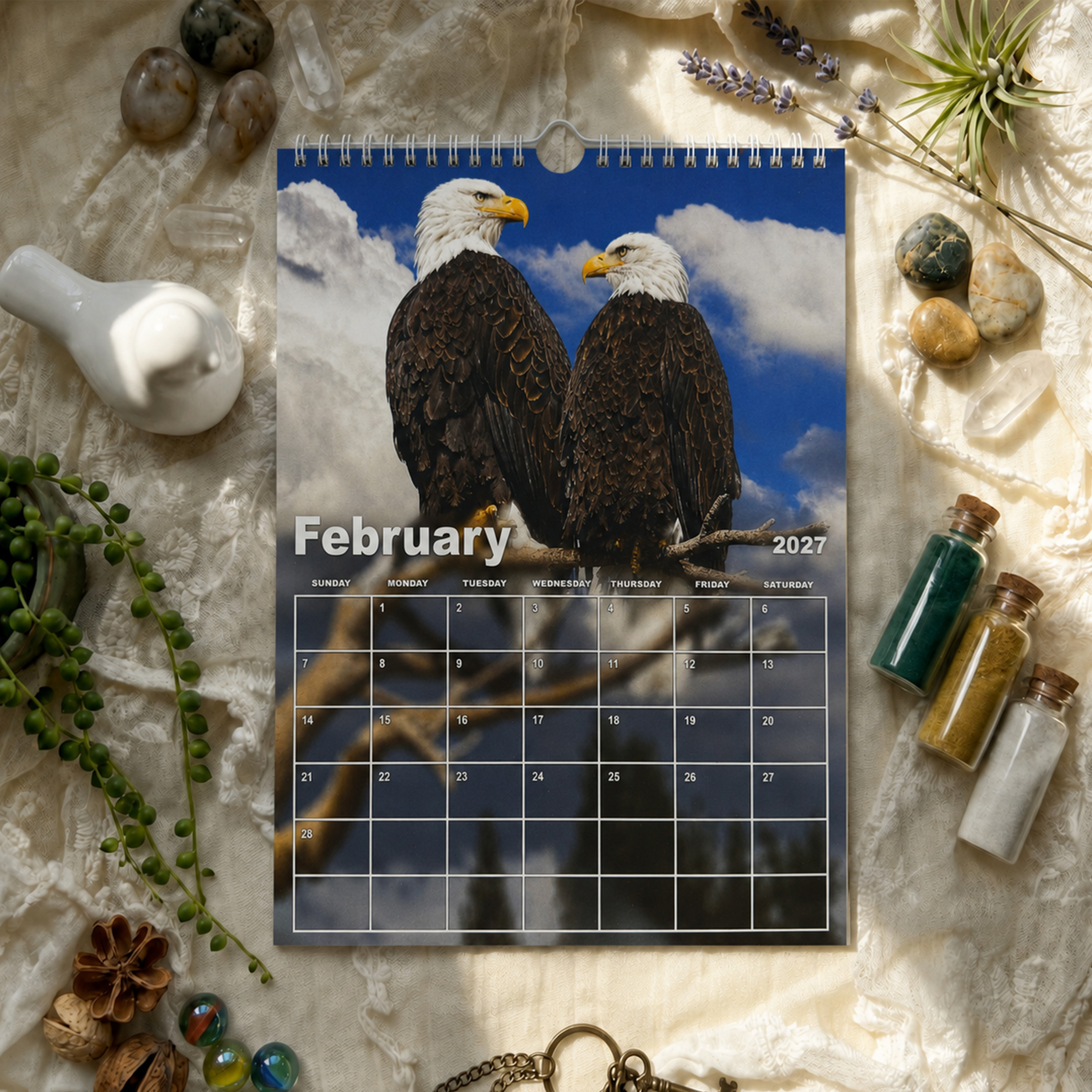 NA - V2 Jackie and Shadow Eagle 2026 - 2027 Hanger Vertical Calendar - Image 8