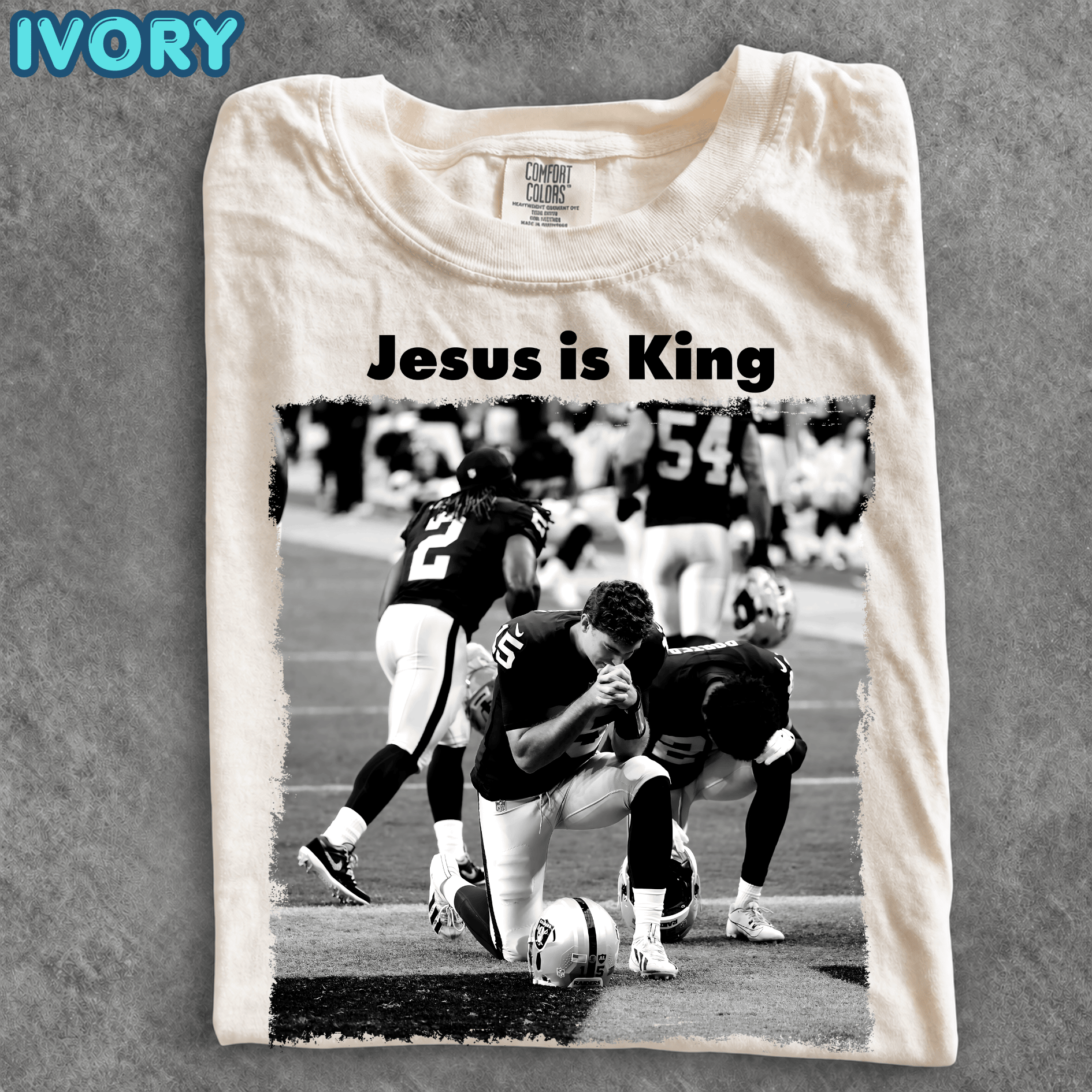 Jesus Is King Las Vegas Pray Football Shirt, Christian Faith Graphic Tee - Image 5