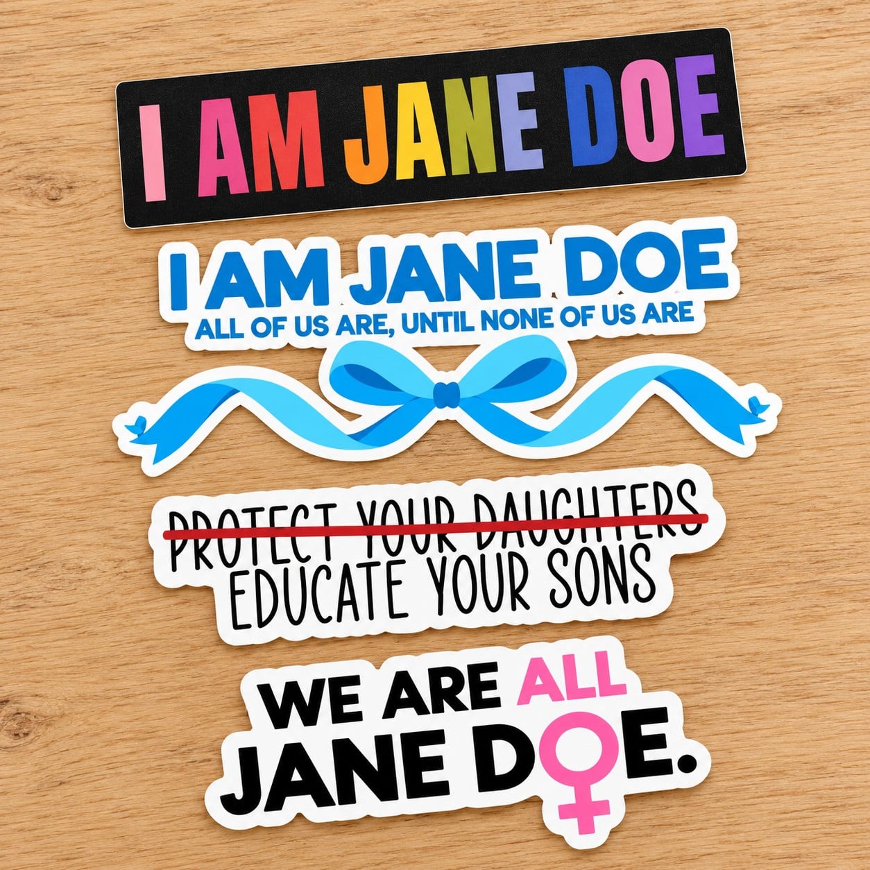 TT - I Am Jane Doe Sticker Sheet, I Hope She Bankrupts Cornell, Justice For Jane Doe Magnet or Vinyl Sticker - Image 3