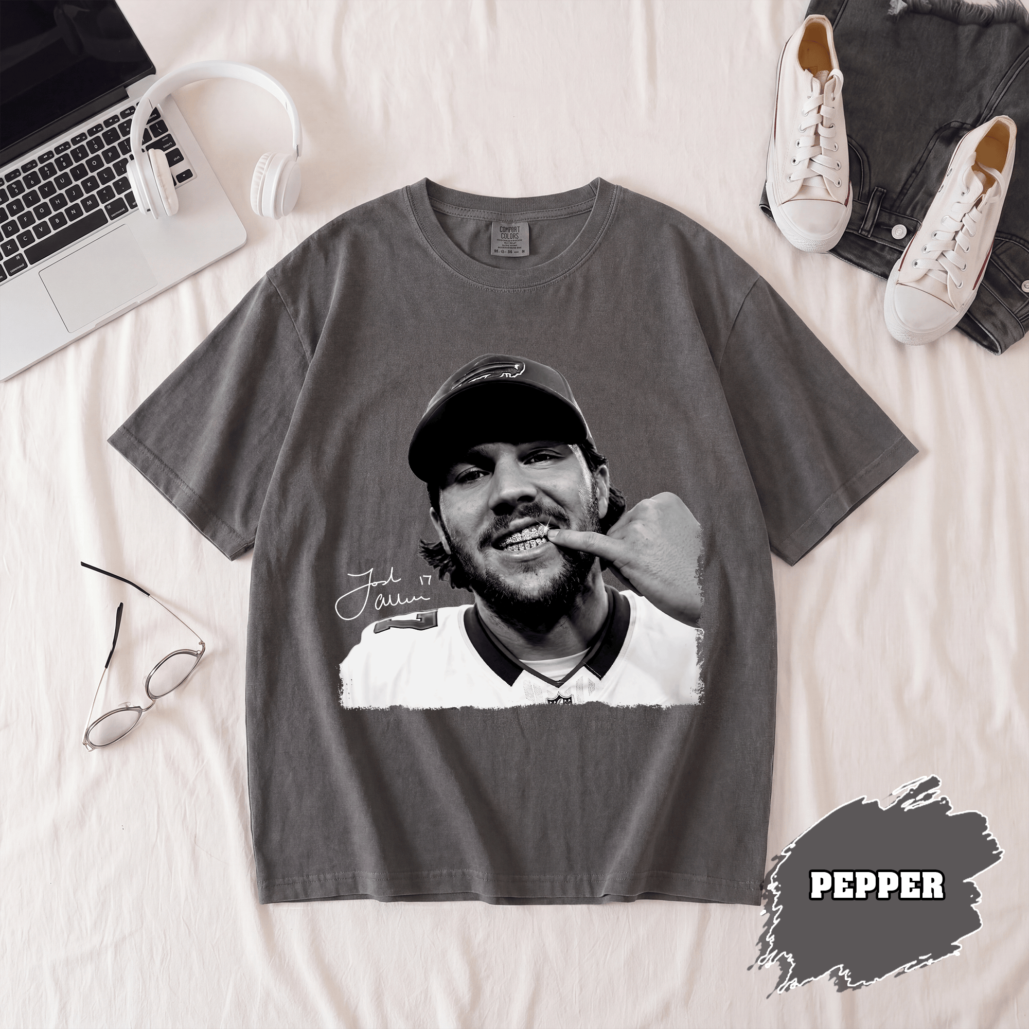 BN - Josh Allen T-Shirt, Buffalo Bills Football Tee - Image 3