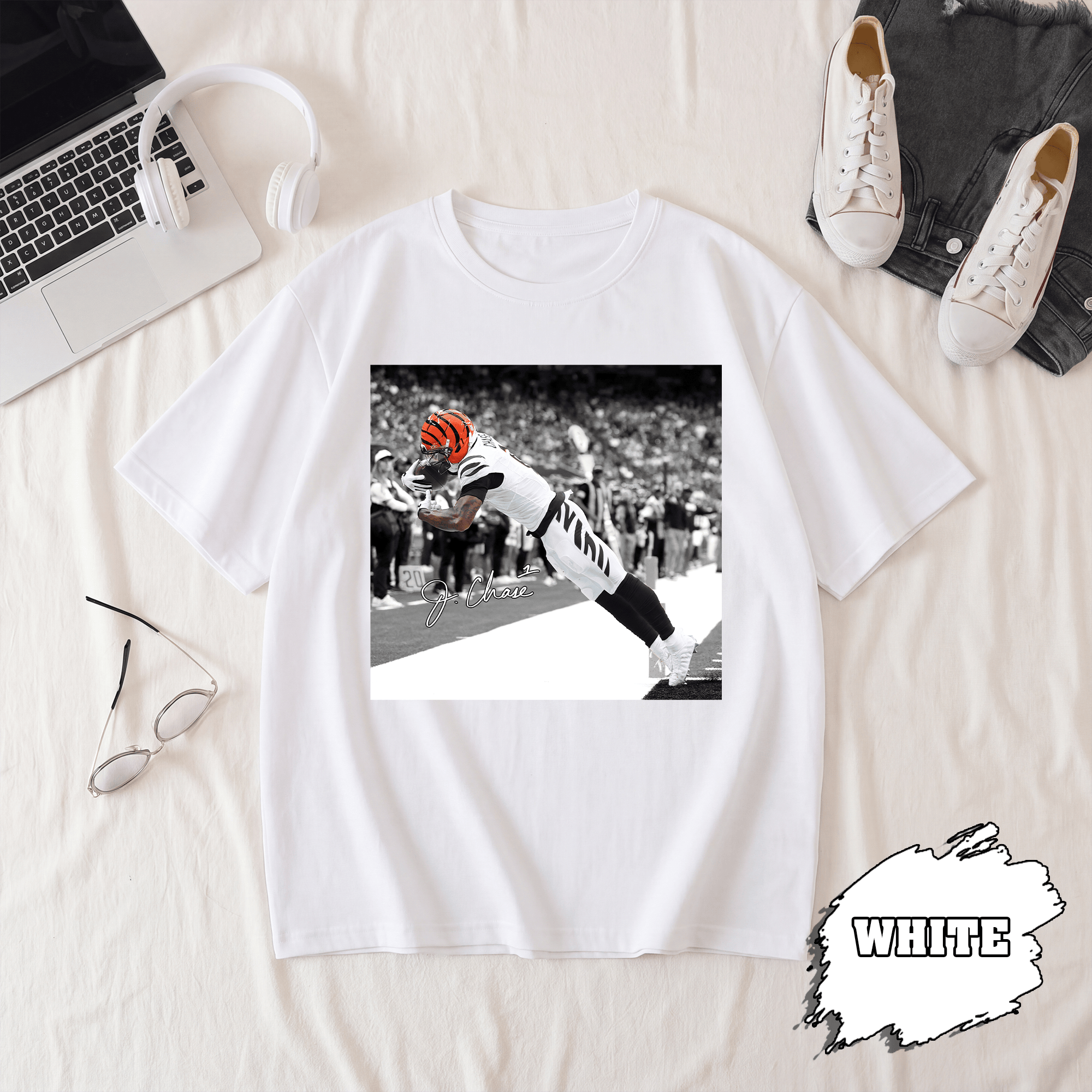 BN - Ja'Marr Chase T-Shirt, Cincinnati Bengals Football Tee - Image 4
