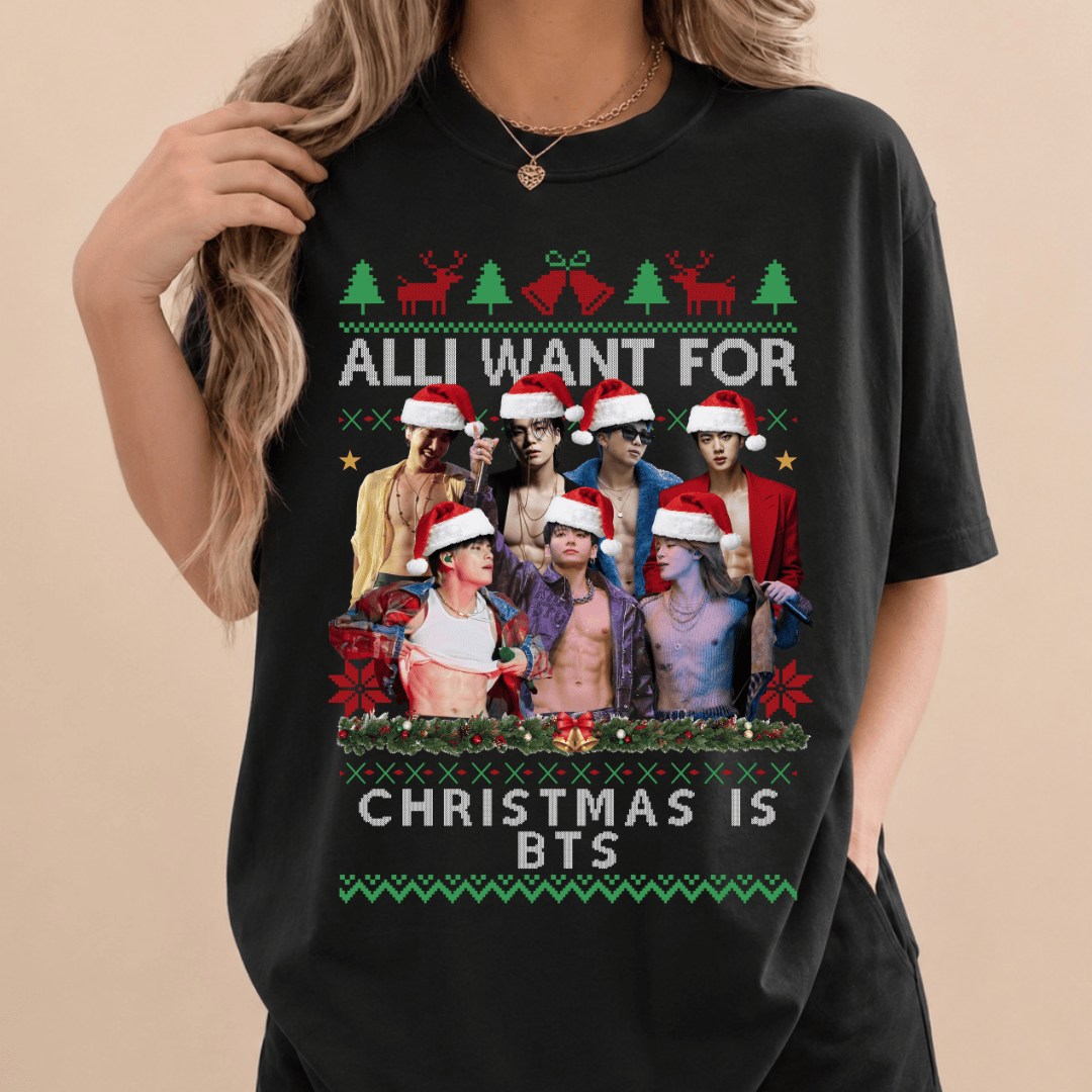 TT - All I Want For Christmas Is BTS Shirt - Image 5