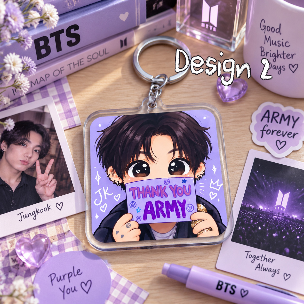 NA - Cute Jungkook Acrylic Keychain - Image 4