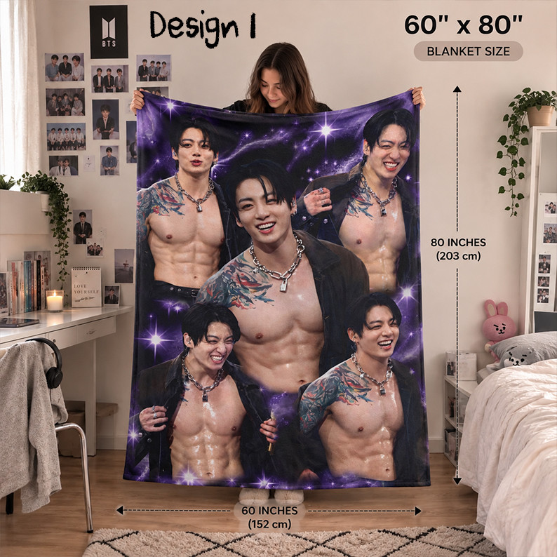 AT - Hot Body Jungkook BTS Flannel Blanket