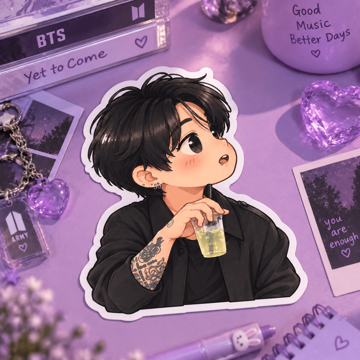HN - Cute Jungkook BTS Army Sticker/Magnet - Image 5