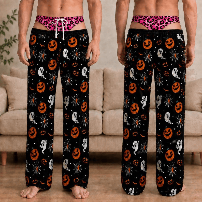 NS - Funny Pajama Pants, Fake Underwear Print - Image 6
