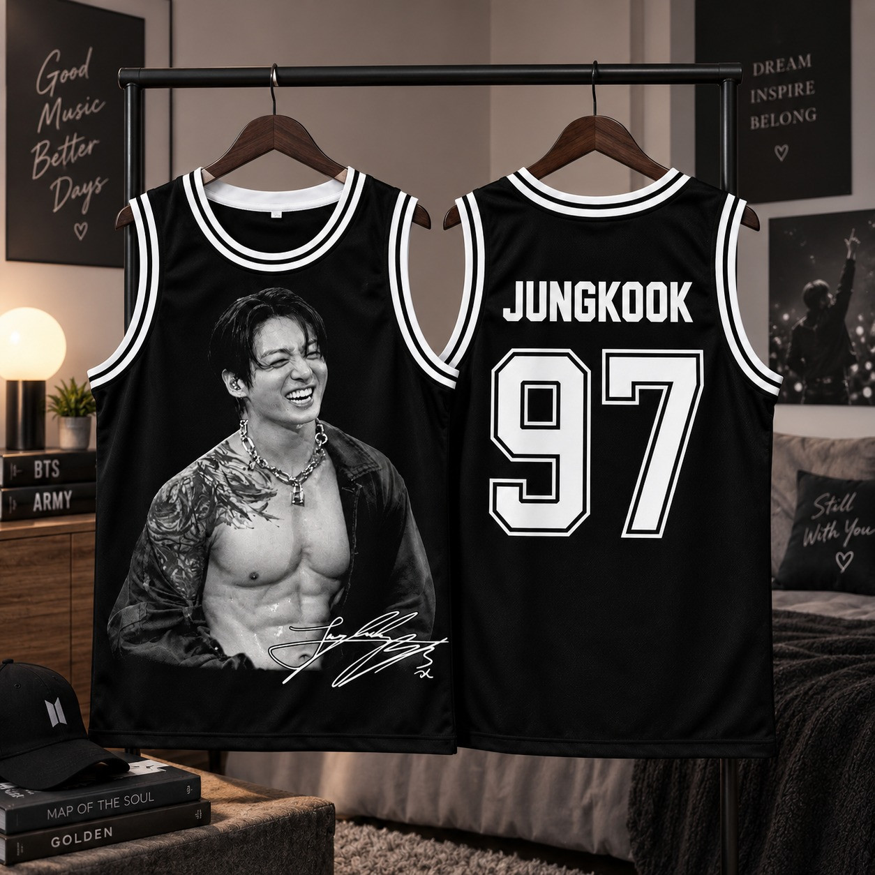 TT - Hot JUNGKOOK body Jersey Sport Tank Top - Image 5