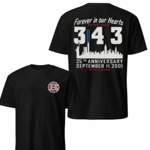 New York Firefighter Memorial 343 T-Shirt, 9/11 Anniversary Tribute Shirts