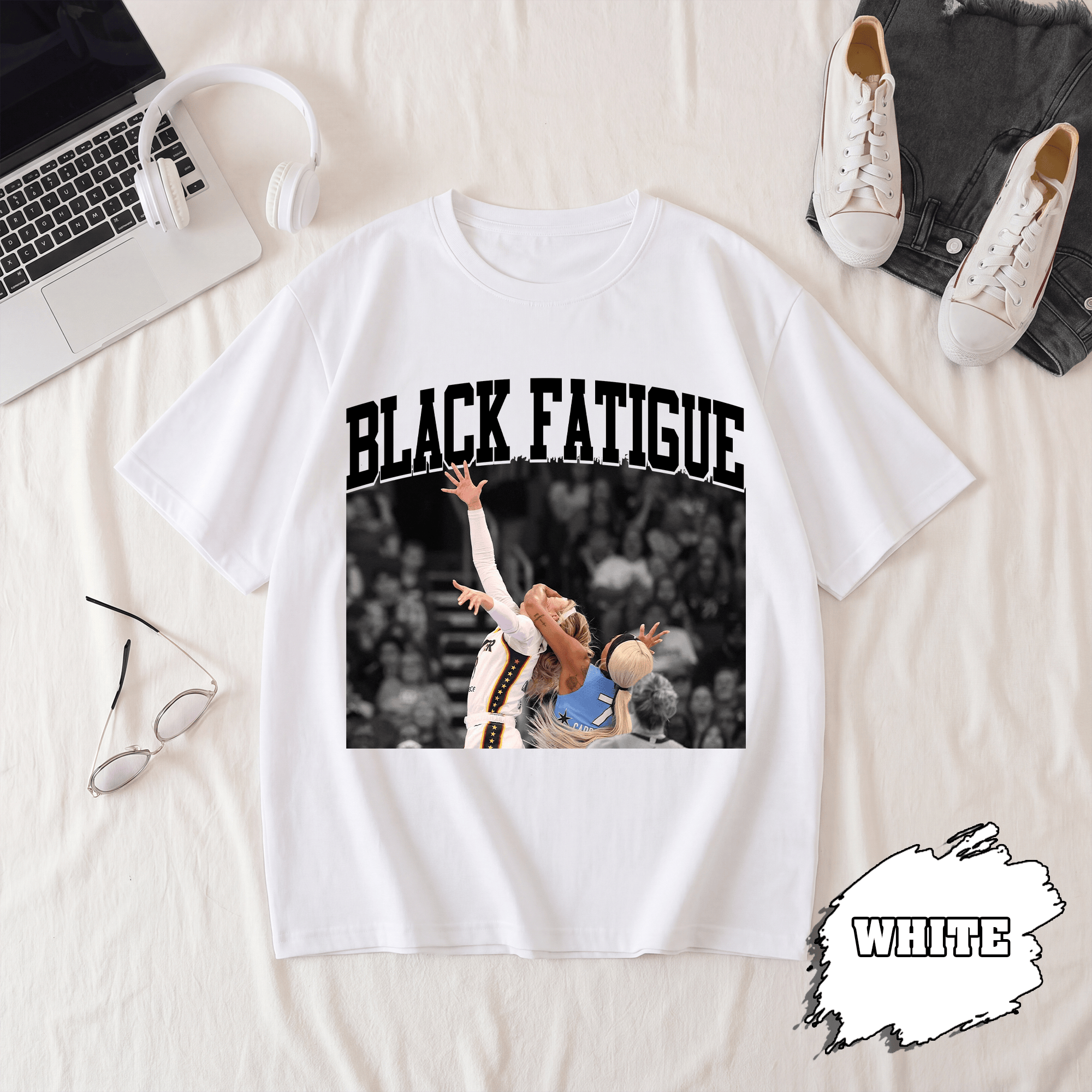 QK - Black Fatigue T-Shirt, Sophie Cunningham Tee - Image 2
