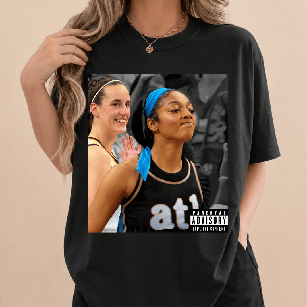 TT - Caitlin Clark Laughing At Angel Reese T-Shirt - Image 3