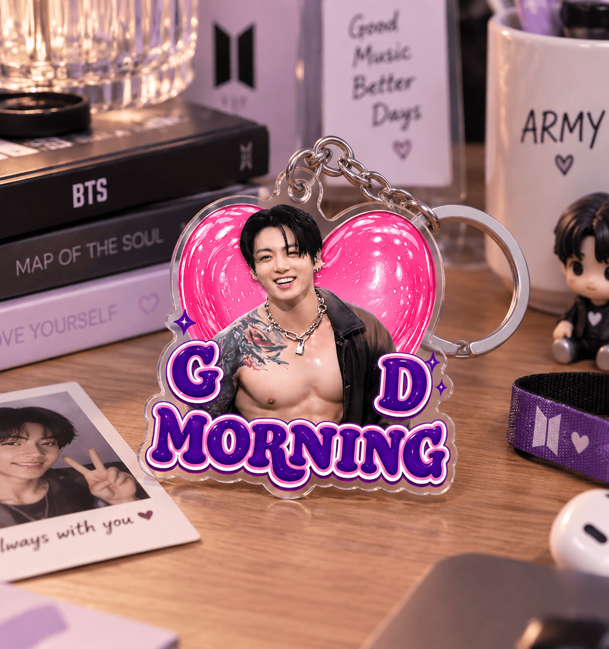 AT - Jungkook Goodmorning Keychain - Image 2