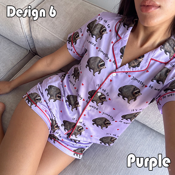 NA - 3D Jimothy Raccoon Satin Pajama Set, Gift for Raccoon Lover - Image 12