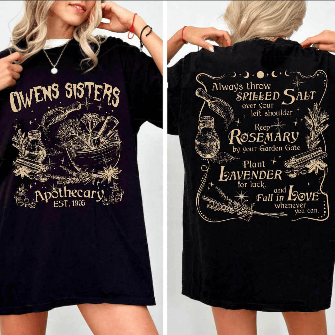NN - Practical Magic Movie T-Shirt, Owens Sisters Apothecary Shirts - Image 2