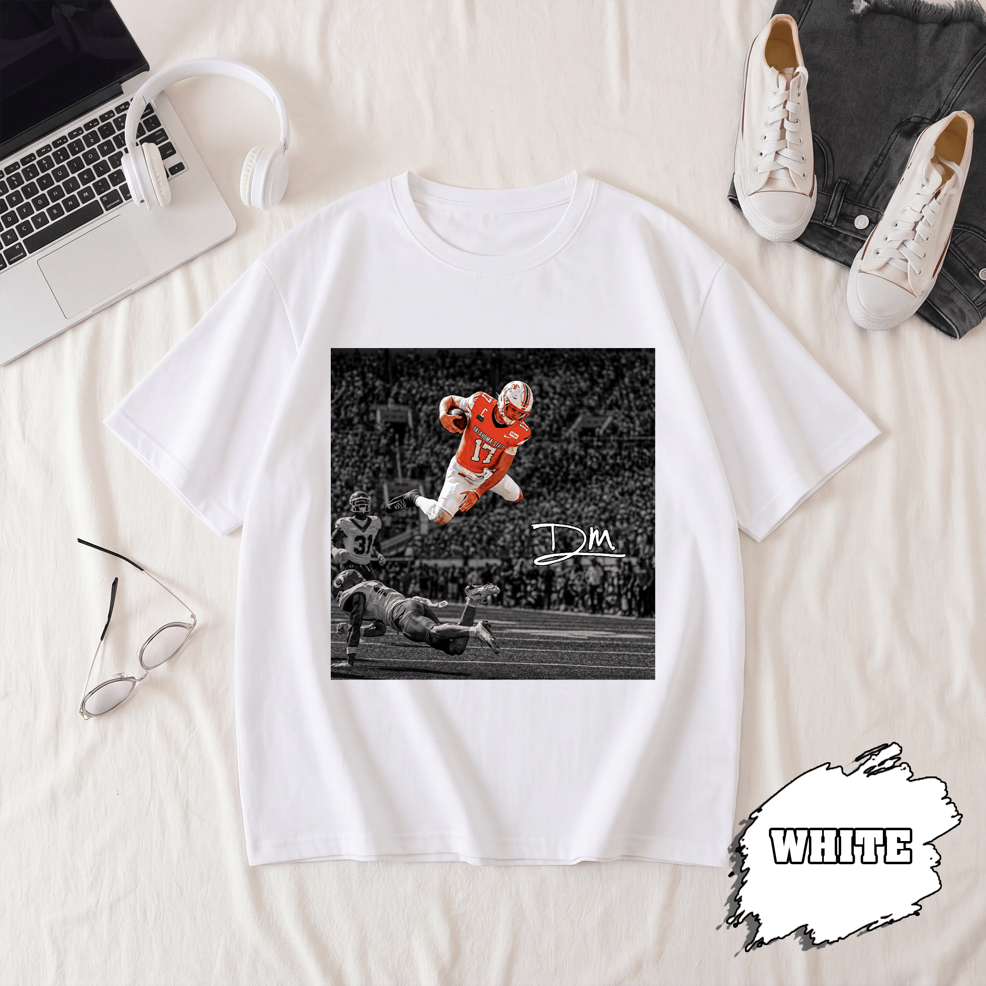 BN - Drew Mestemaker T-Shirt, Oklahoma Football Tee - Image 2