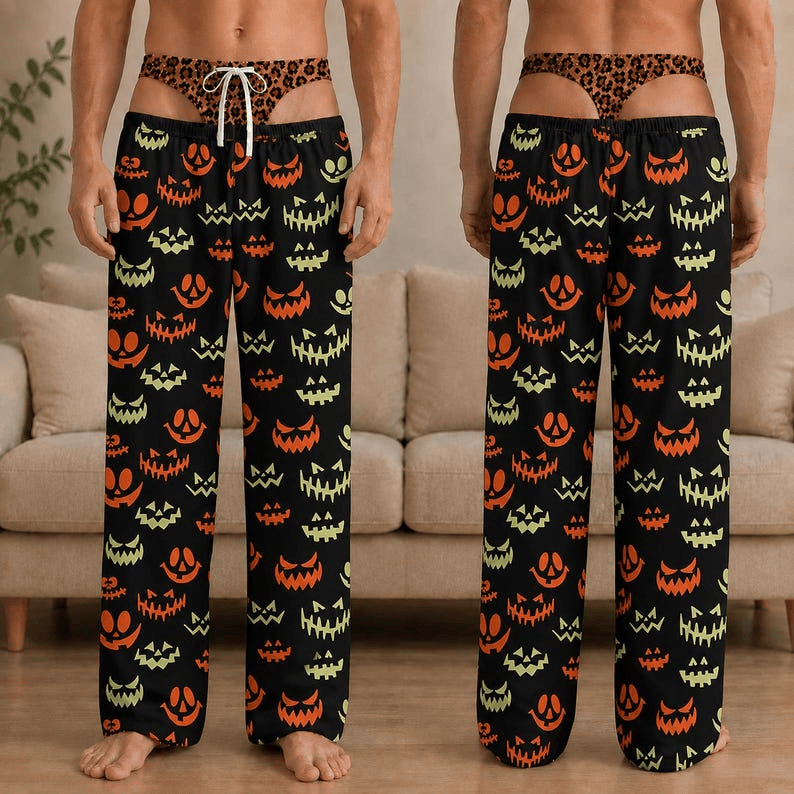 NS - Funny Pajama Pants, Fake Underwear Print - Image 2