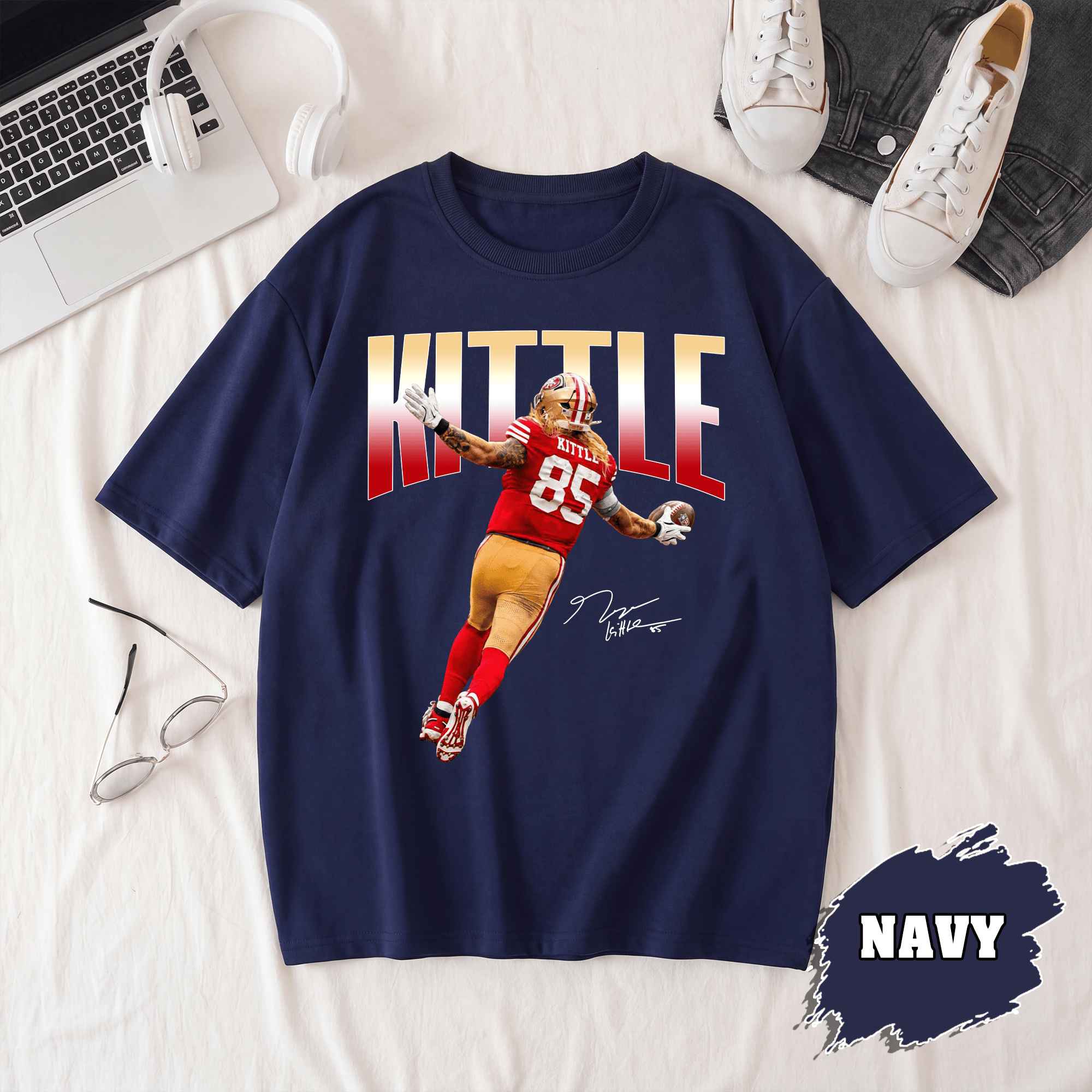 BN - George Kittle Shirt, San Francisco Football Tee - Image 4