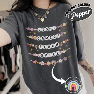 Lights Camera Teach Smile Teacher Shirts - Back To School Tee