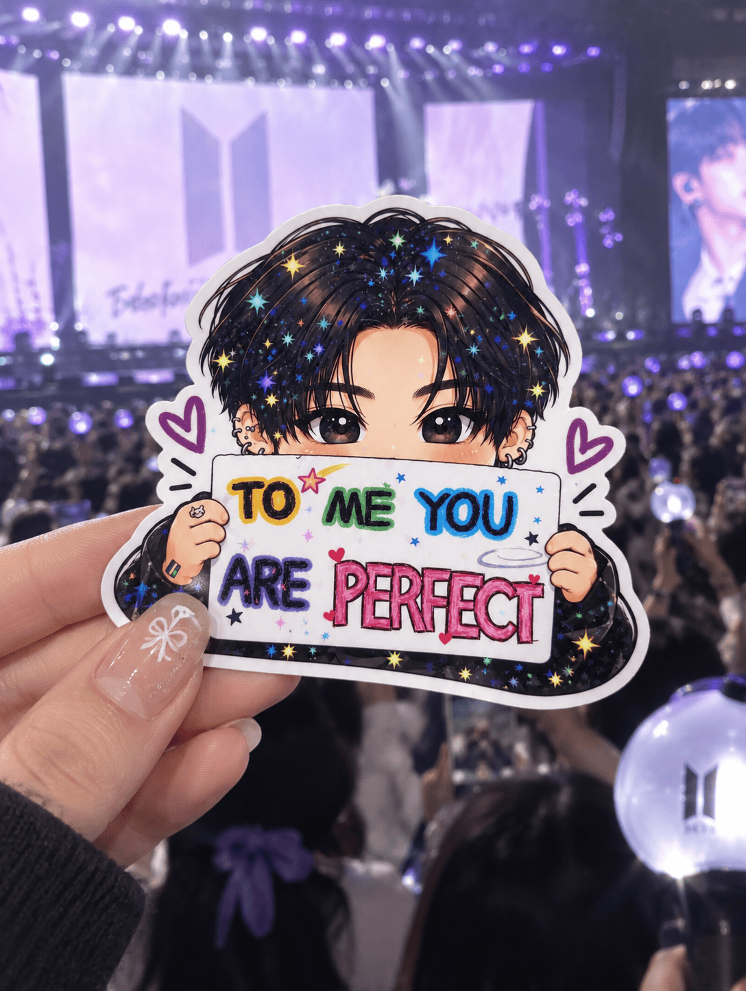 AT - (Ver 2) Jungkook BTS Army Sticker, To Me You Are Perfect Sticker/Magnet