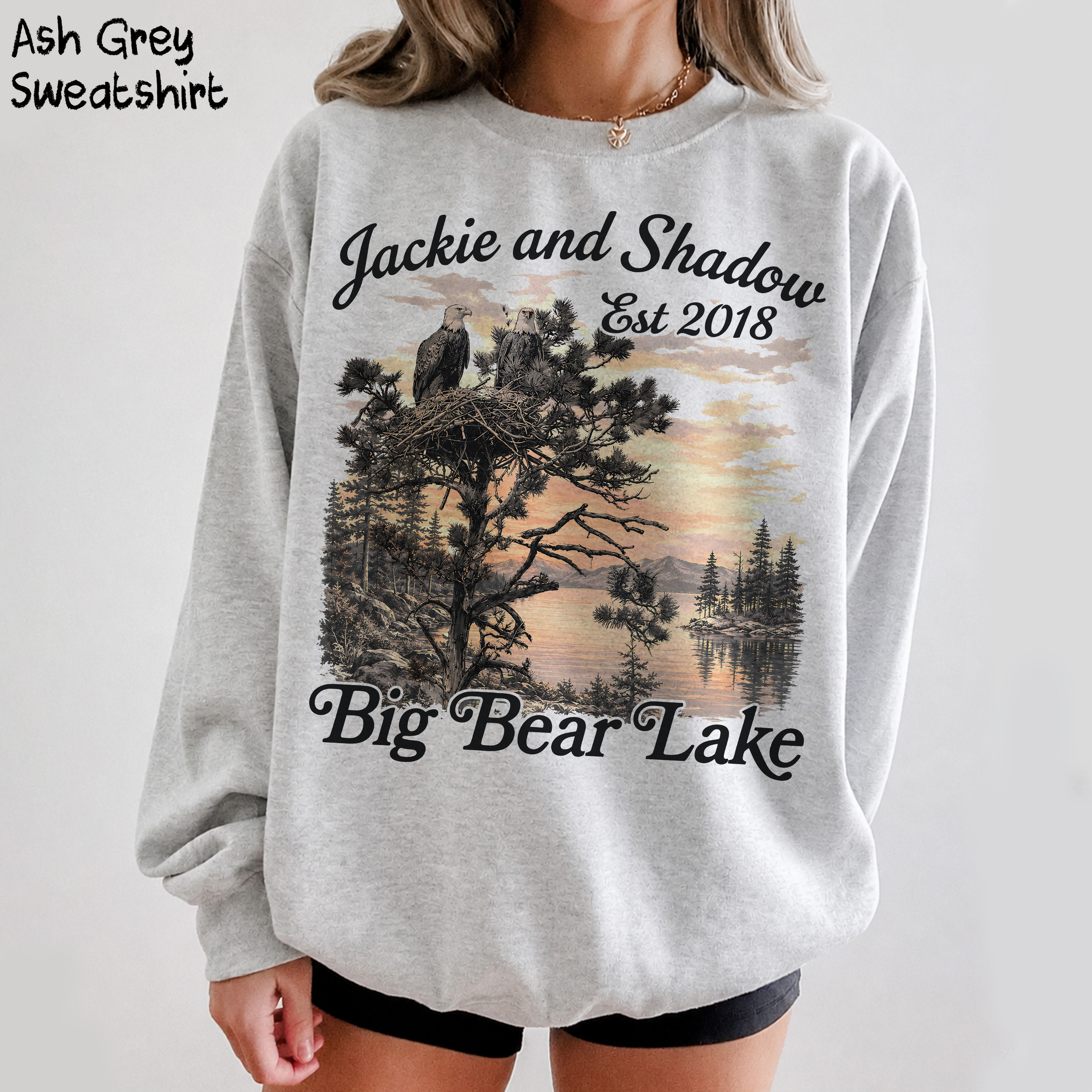 NA - Jackie and Shadow Bald Eagle est 2018 Big Bear Lake Shirt - Image 6