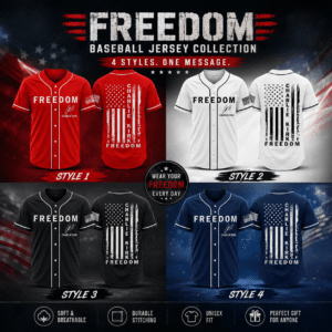 HN - 3D Freedom Charlie Kirk USA Baseball Jersey