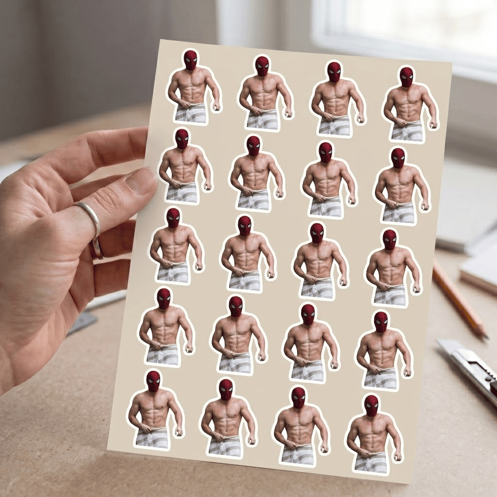NS - Spidey Shirtless Funny Magnet/Stickers - Image 5