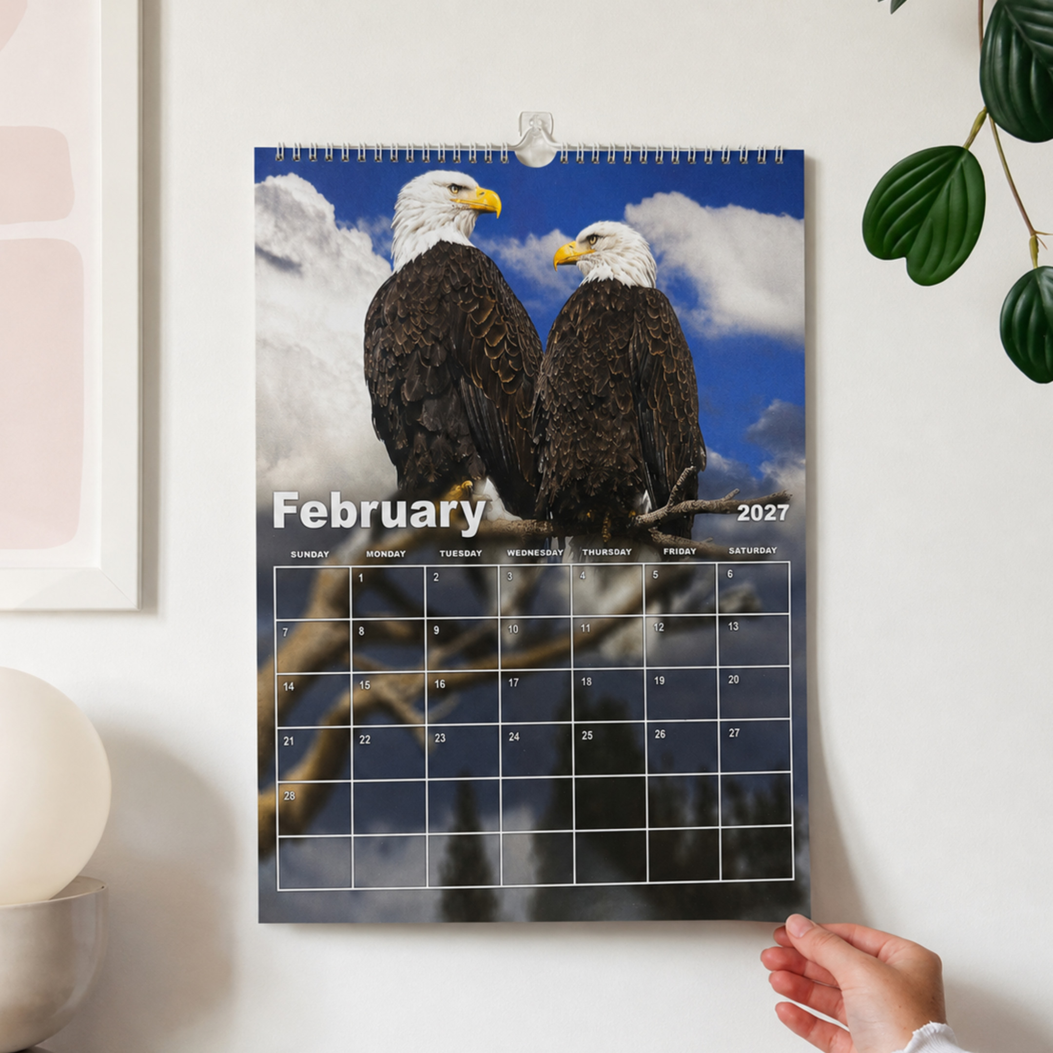 NA - V2 Jackie and Shadow Eagle 2026 - 2027 Hanger Vertical Calendar - Image 4
