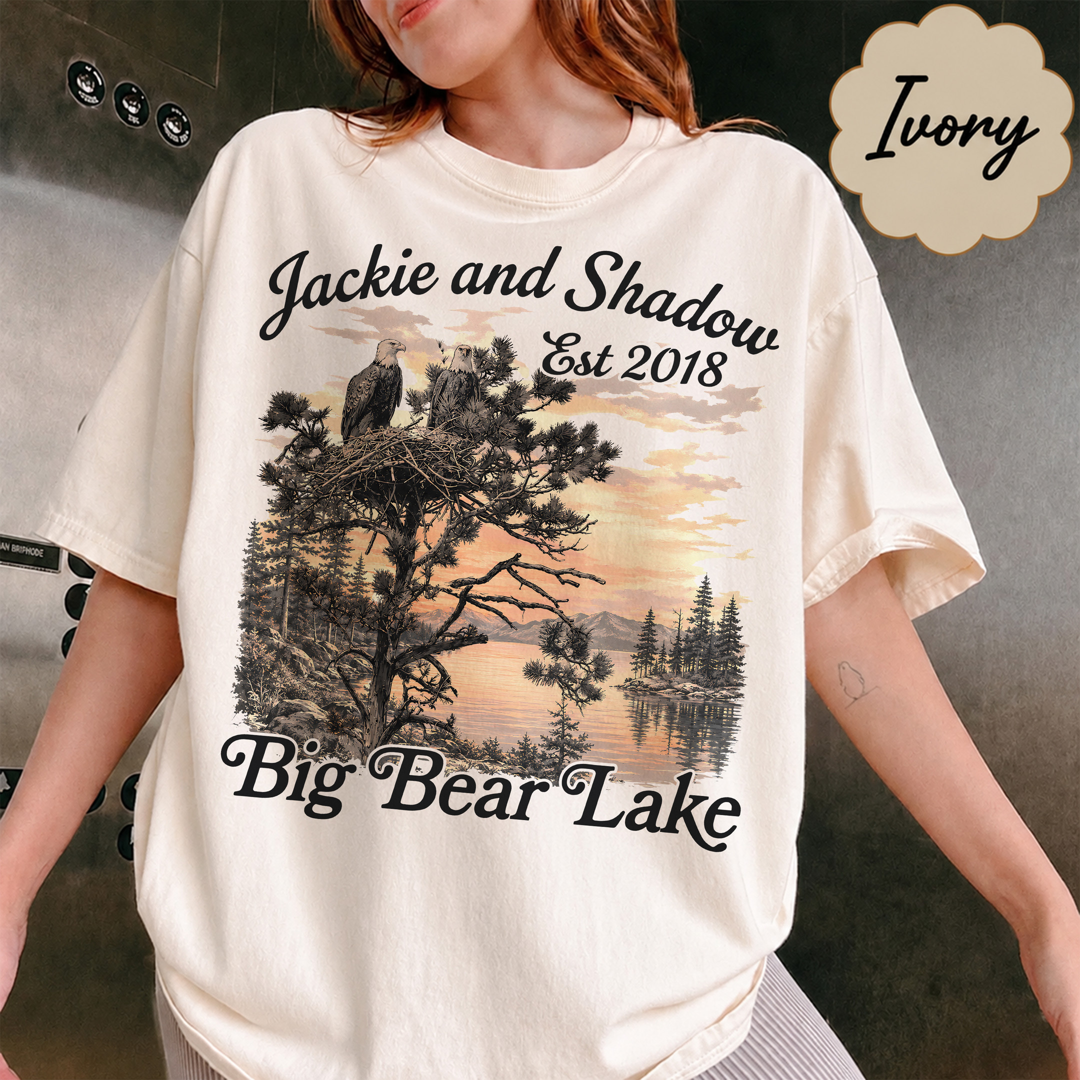 NA - Jackie and Shadow Bald Eagle est 2018 Big Bear Lake Shirt - Image 3