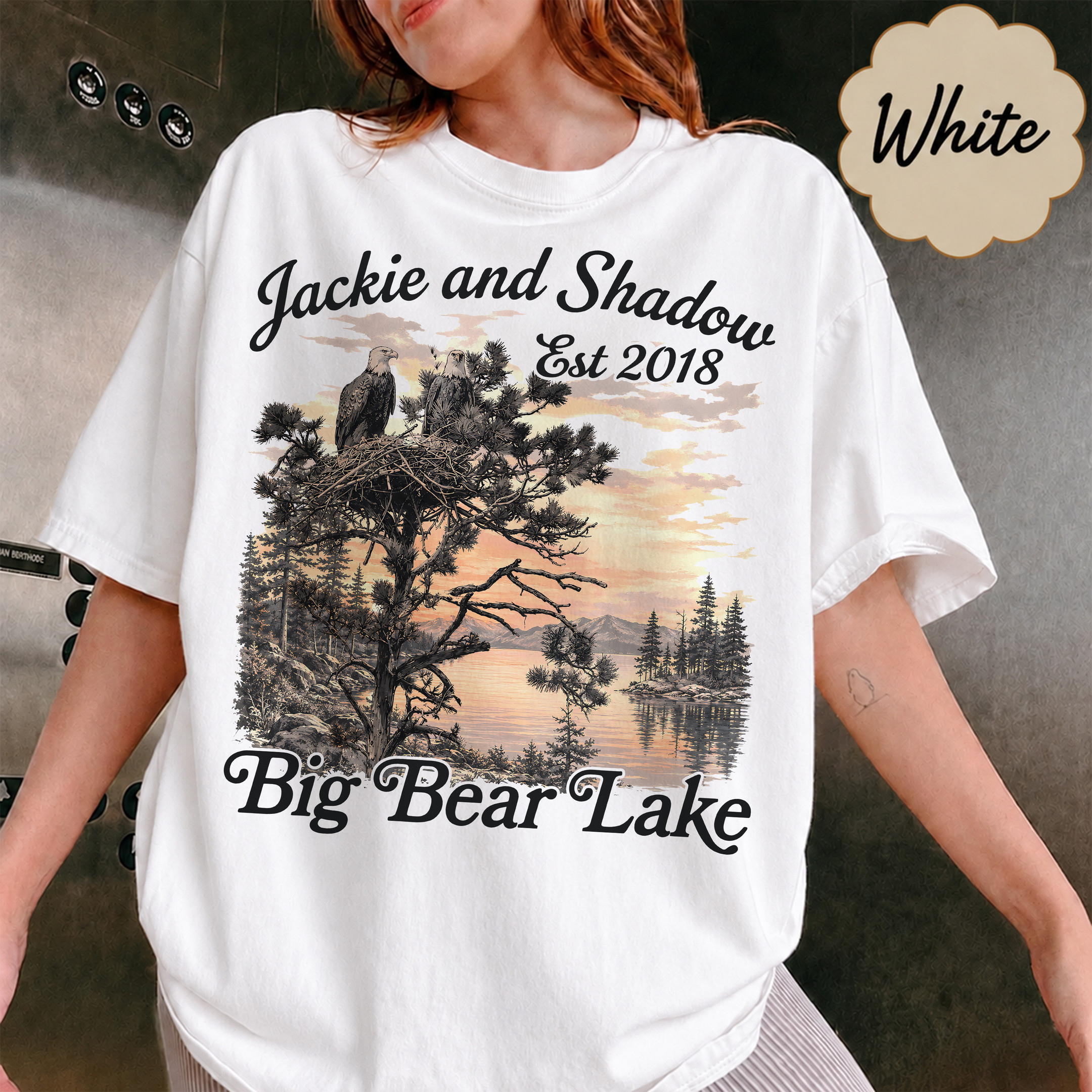 NA - Jackie and Shadow Bald Eagle est 2018 Big Bear Lake Shirt - Image 2