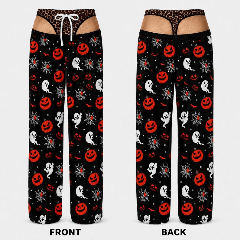NS - Funny Pajama Pants, Fake Underwear Print - Image 3