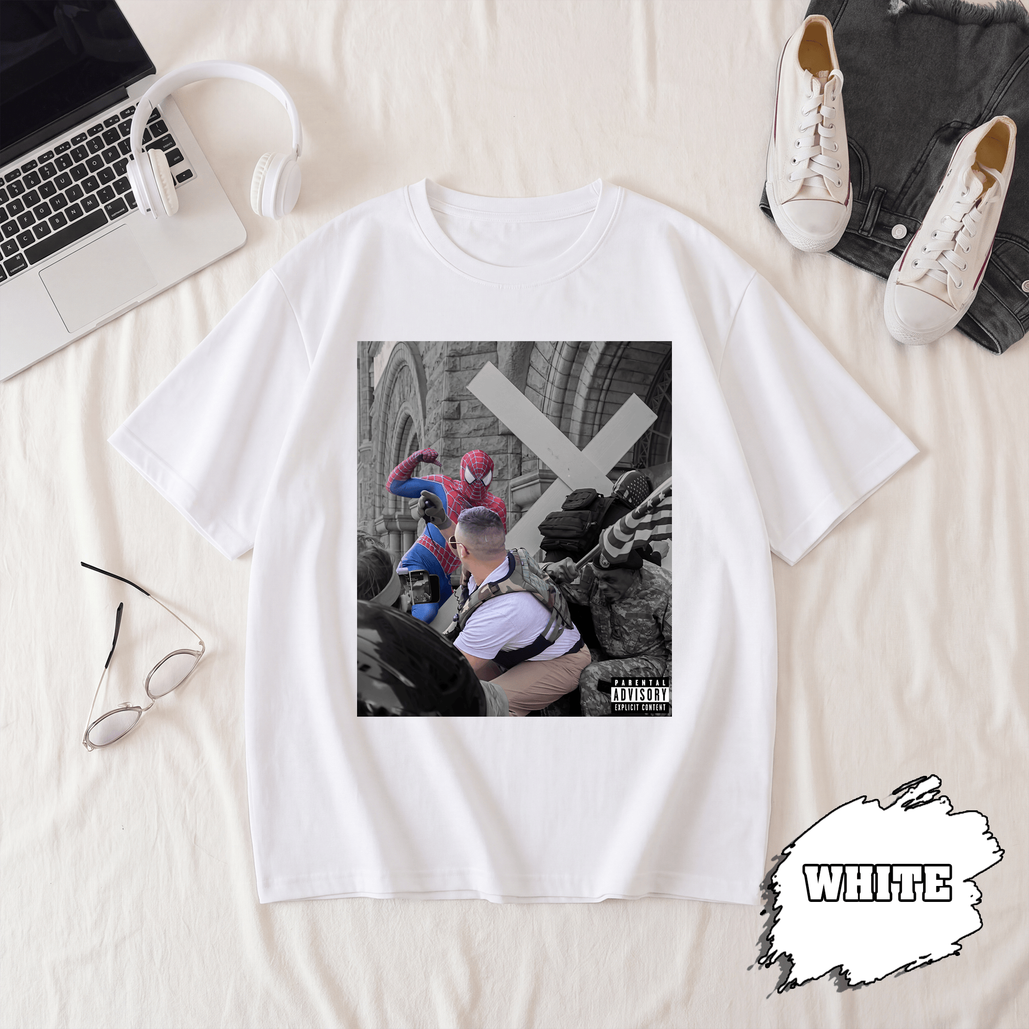BN - Spider Man Punched Jake Lang T-Shirt - Image 3