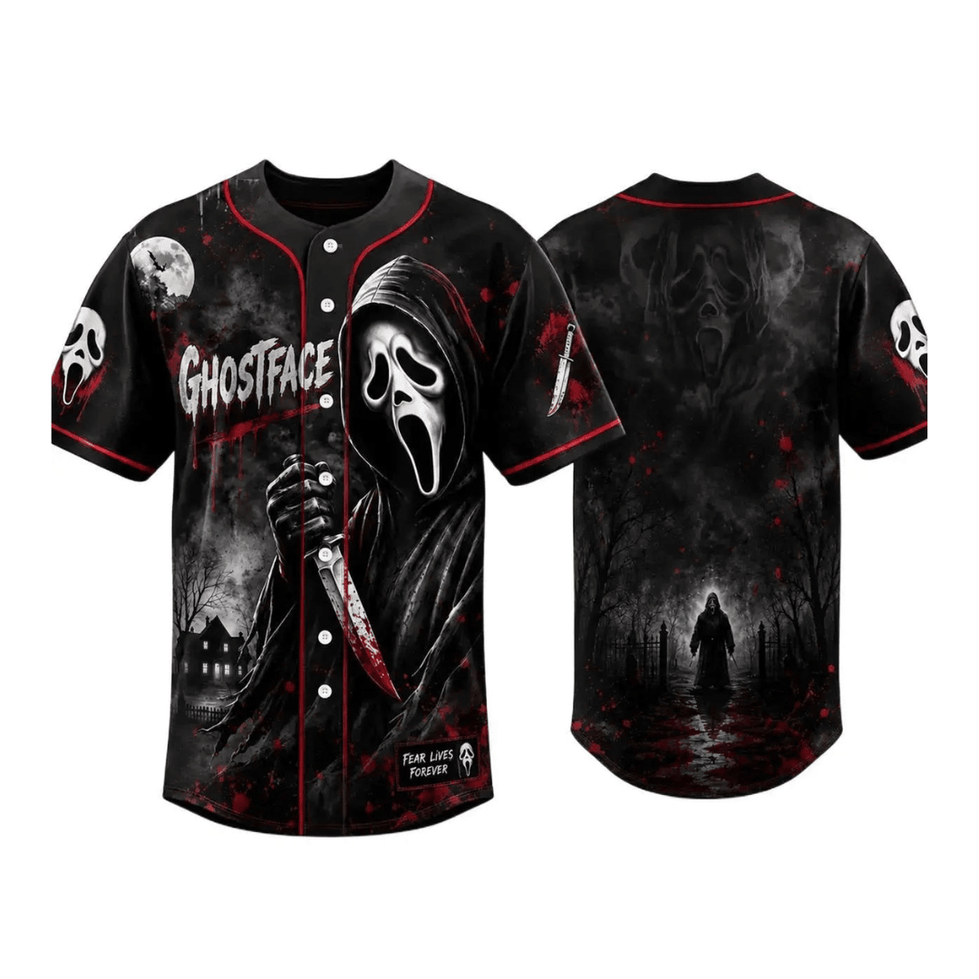 NN - Classic Horror Movie Characters Baseball Jersey - Image 4