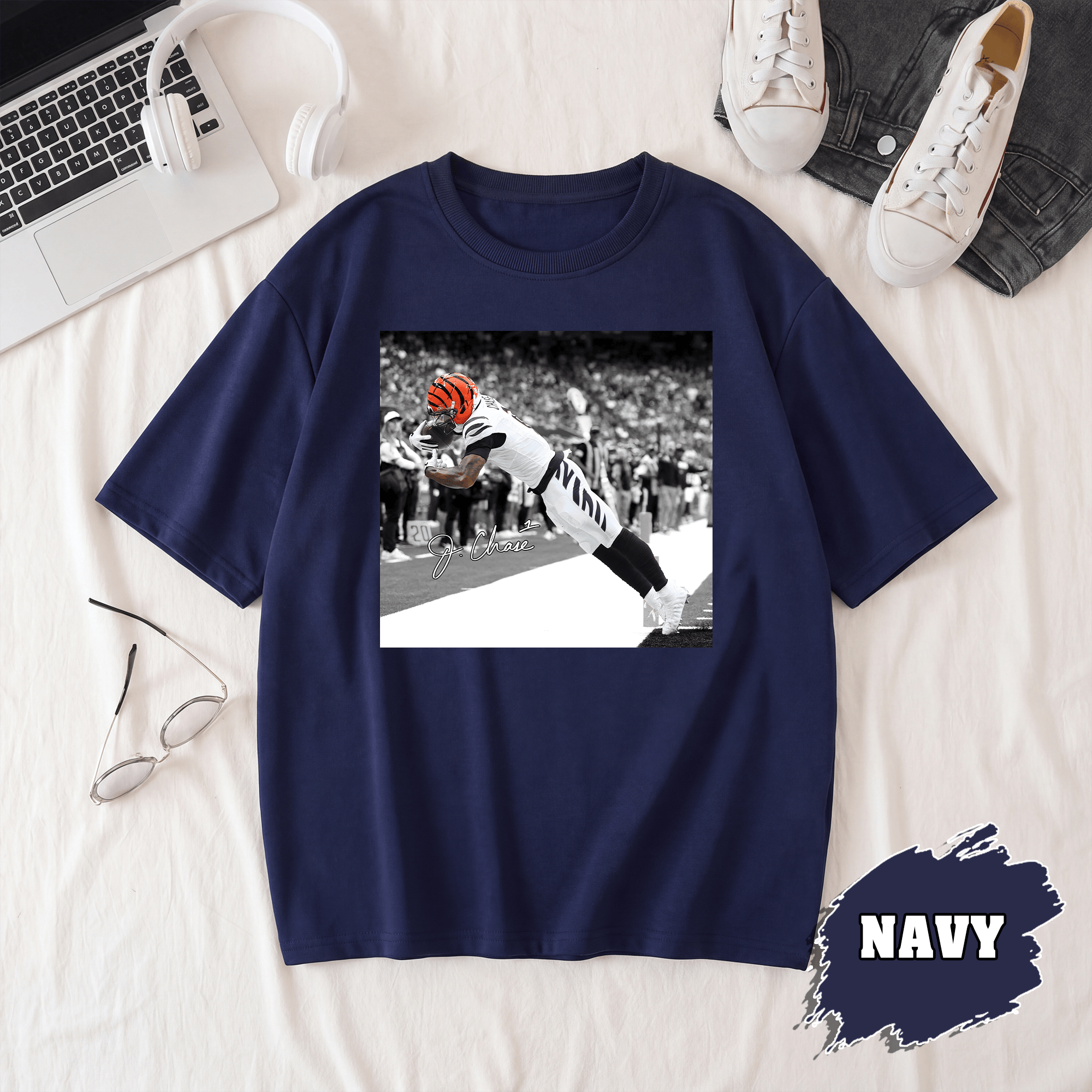 BN - Ja'Marr Chase T-Shirt, Cincinnati Bengals Football Tee - Image 3