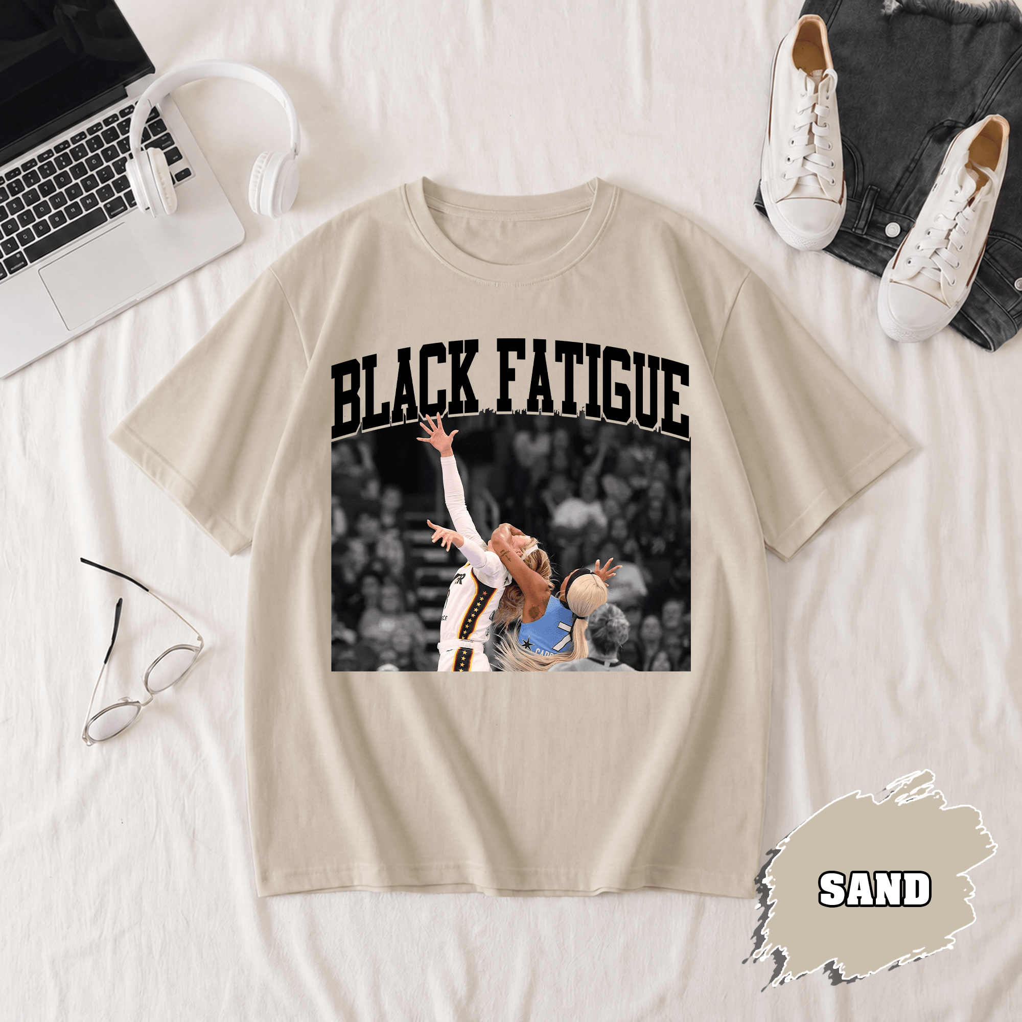 QK - Black Fatigue T-Shirt, Sophie Cunningham Tee - Image 5