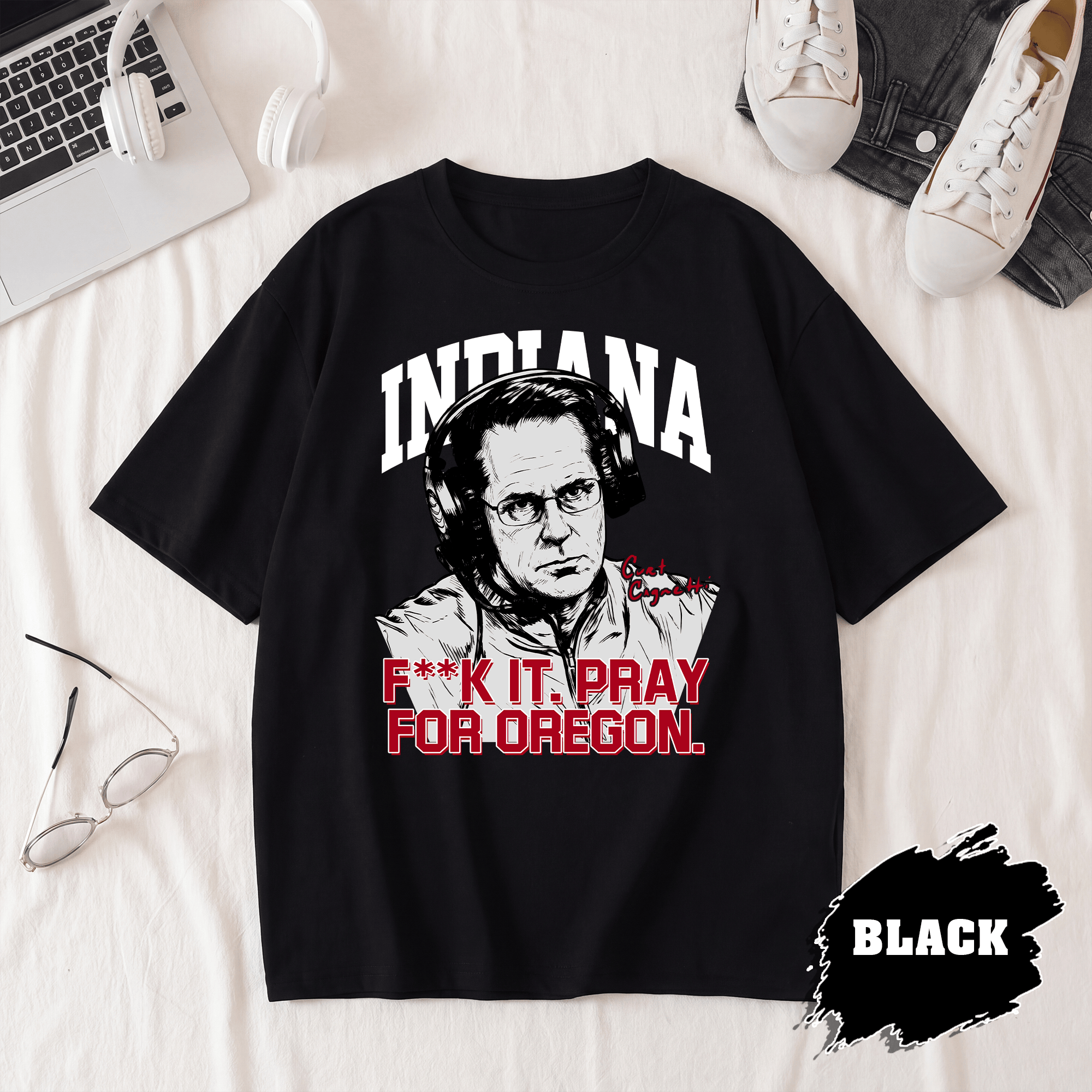 BN - Indiana Coach Curt Cignetti T-Shirt, Pray For Oregon - Image 5