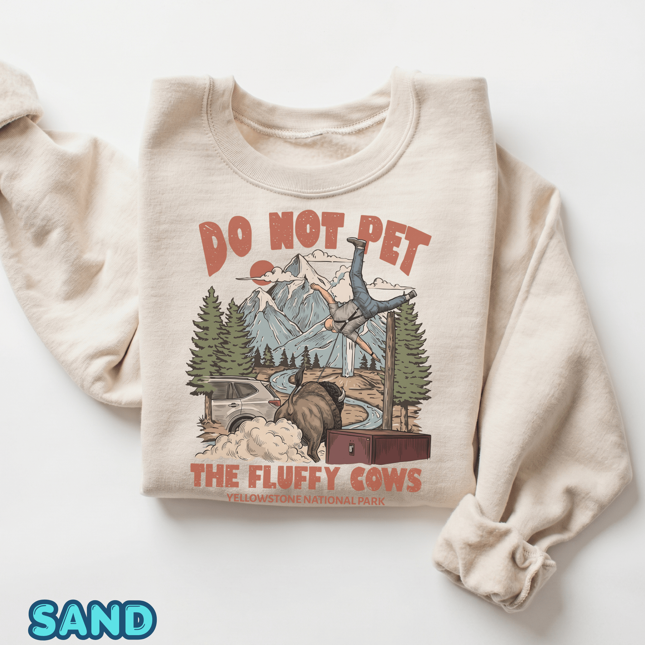 TL - Vintage Do Not Pet The Fluffy Cows Yellowstone National Park Shirts