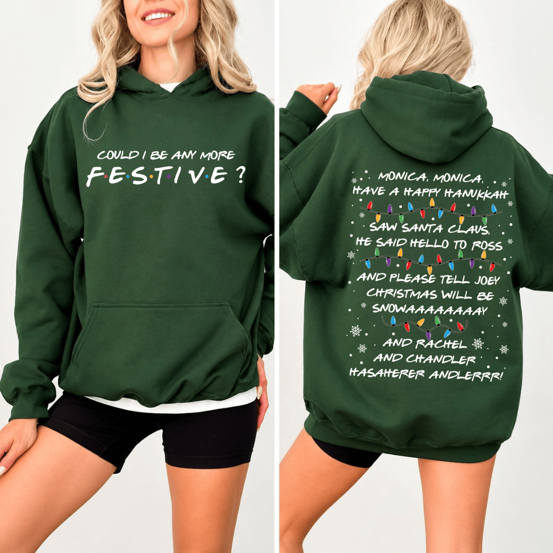 TT - Could I Be Any More Festive Friends Inspired Christmas Sweatshirt, Monica Have A Happy Hanukkah Christmas Sweater