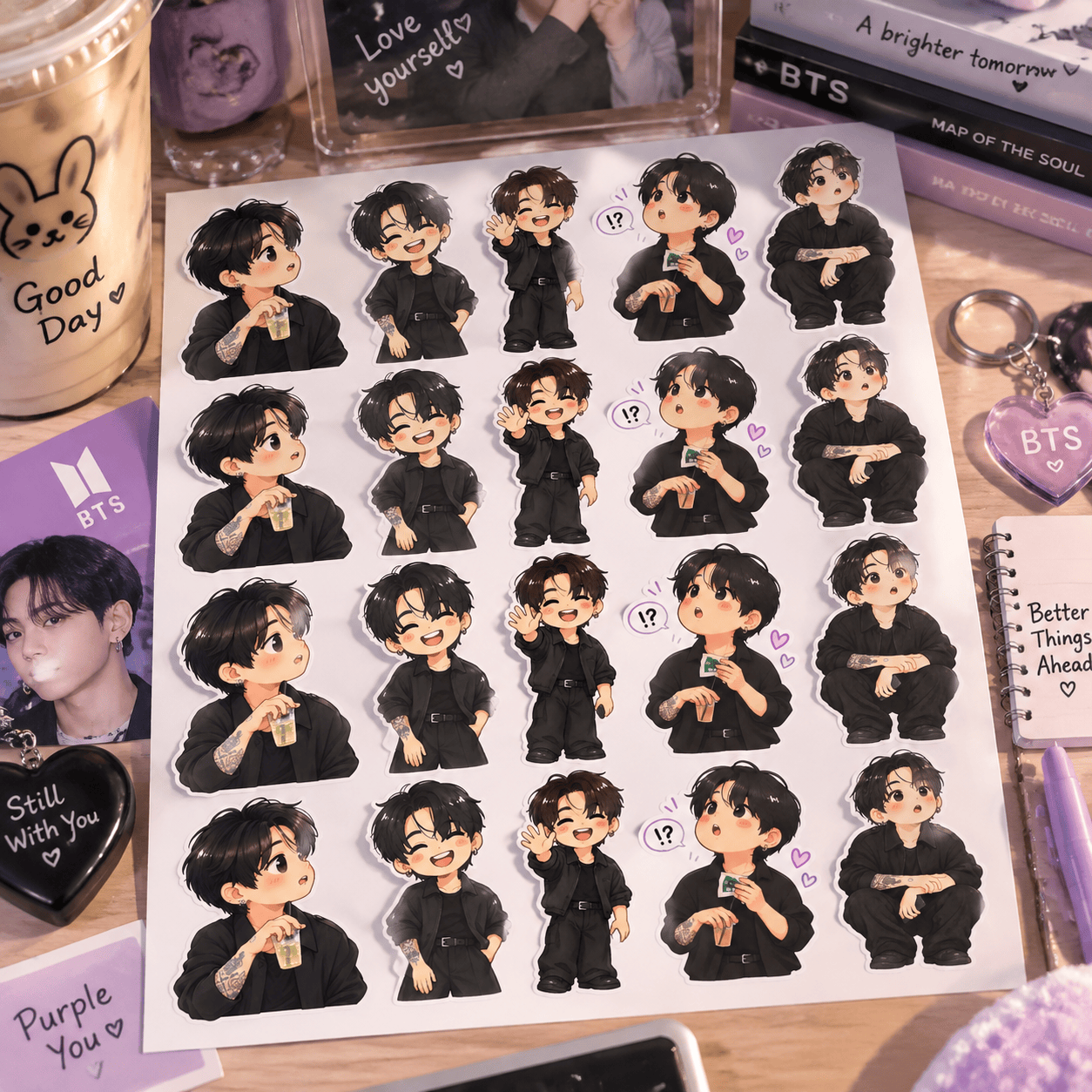 HN - Cute Jungkook BTS Army Sticker/Magnet - Image 7