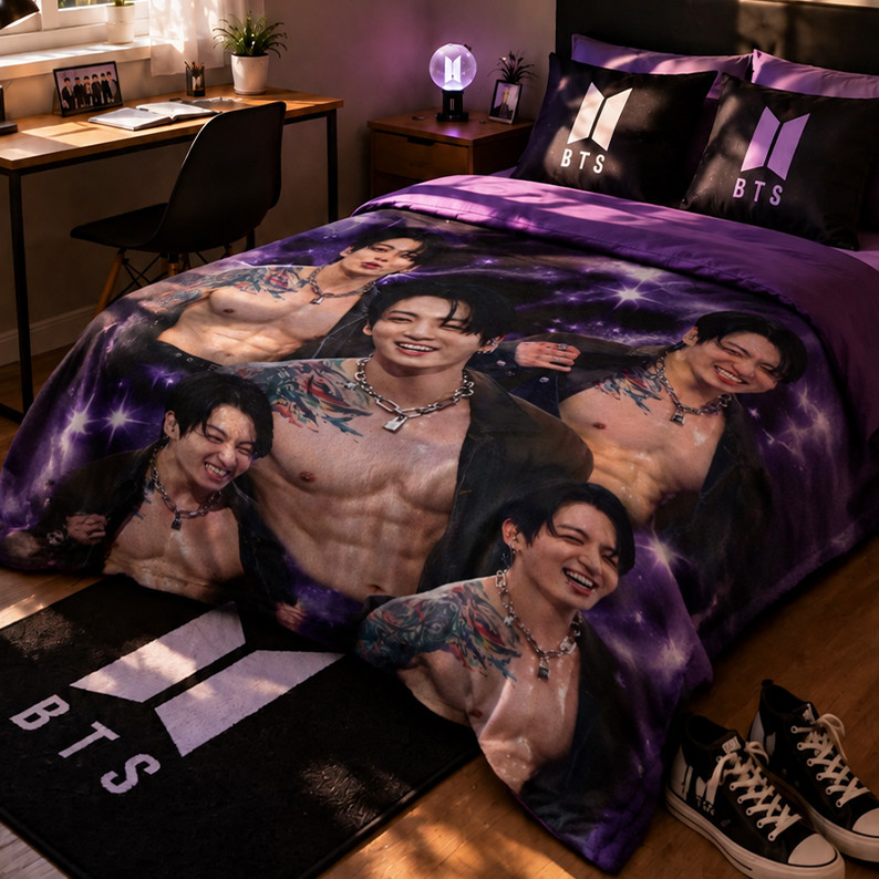 AT - Hot Body Jungkook BTS Flannel Blanket
