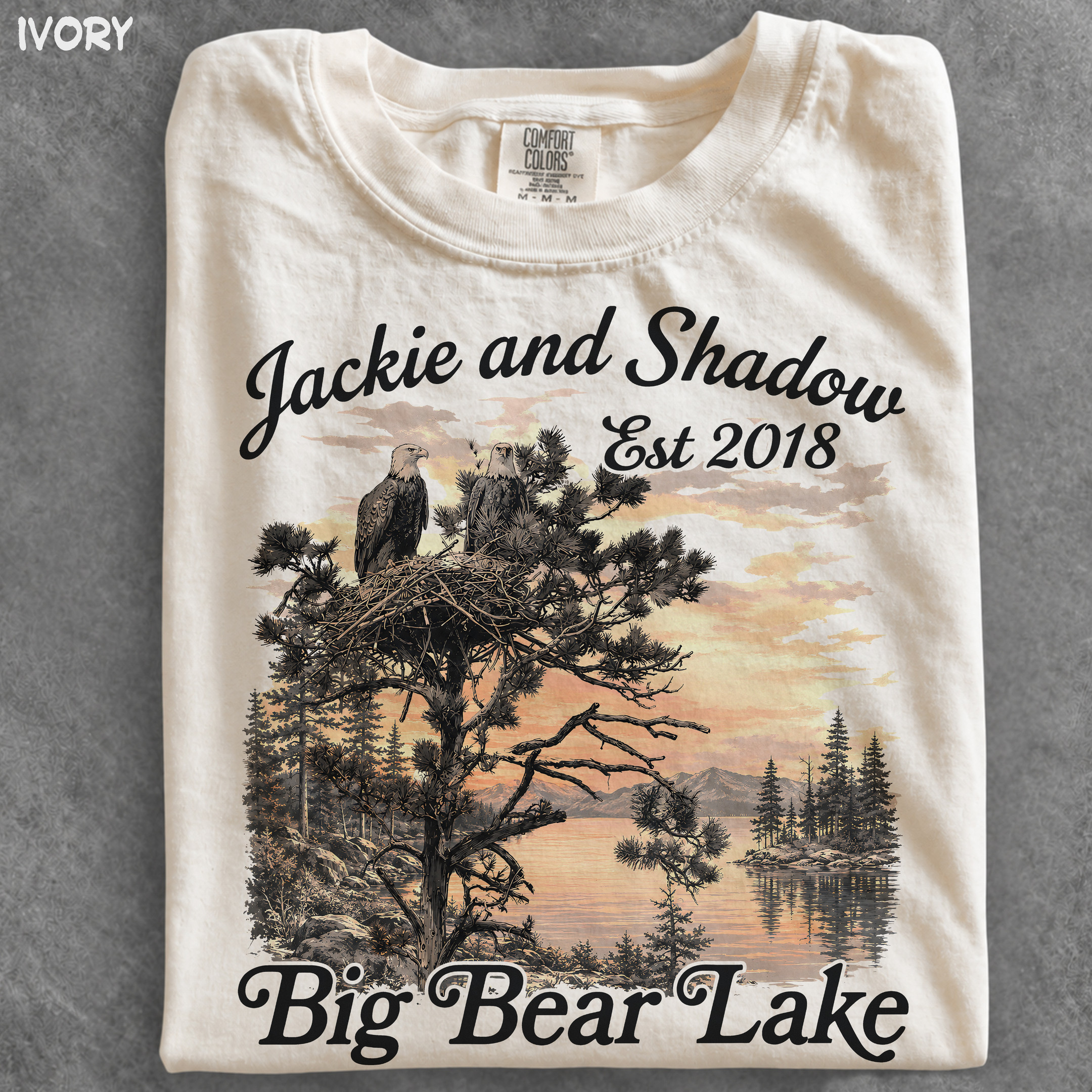 NA - Jackie and Shadow Bald Eagle est 2018 Big Bear Lake Shirt