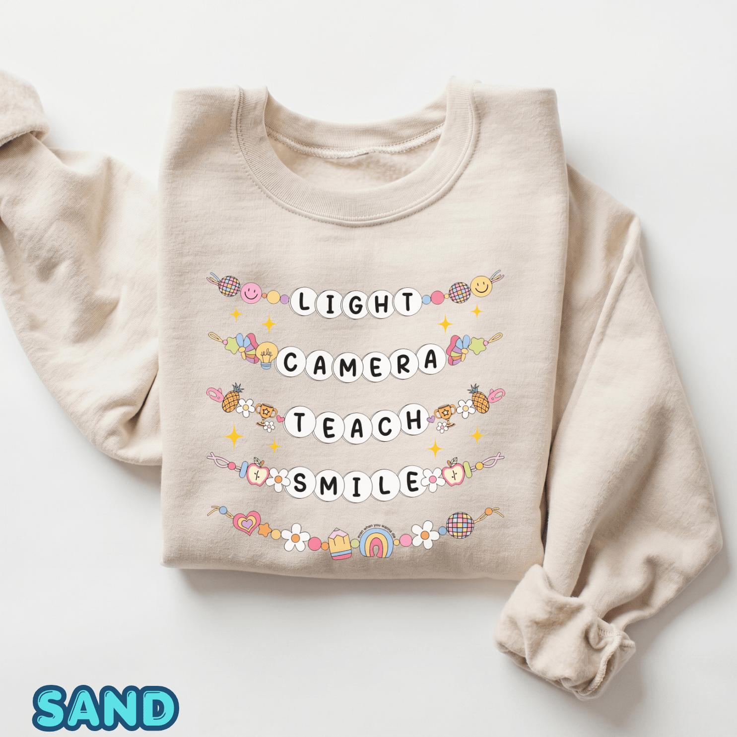 Lights Camera Teach Smile Teacher Shirts - Back To School Tee - Image 9