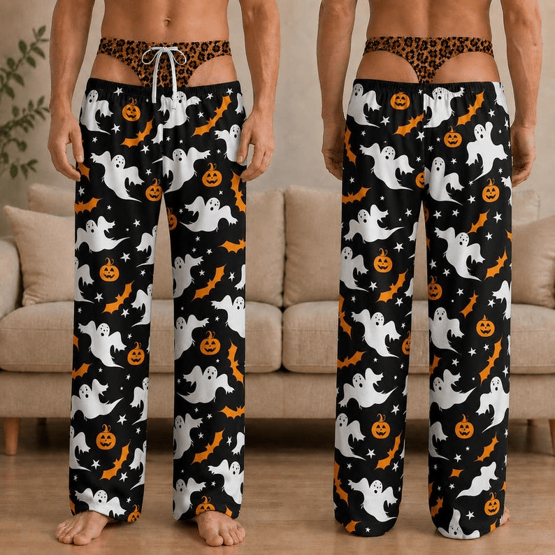 NS - Funny Pajama Pants, Fake Underwear Print - Image 4