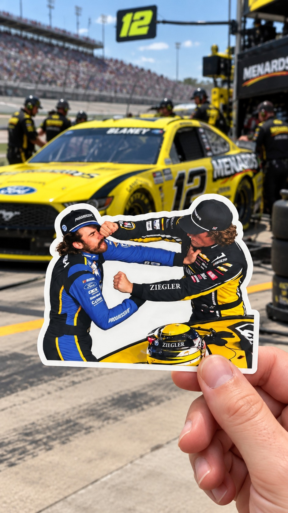 TT - Ryan Blaney vs Carson Hocevar Sticker, Magnet or Vinyl Sticker - Image 3