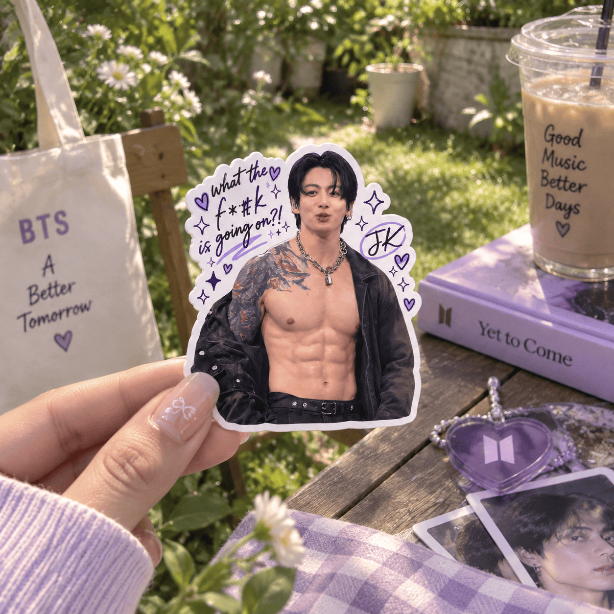 AT -Ver 2 Jk “What the F#K Is Going On?!” Sticker, Jungkook Funny Moment