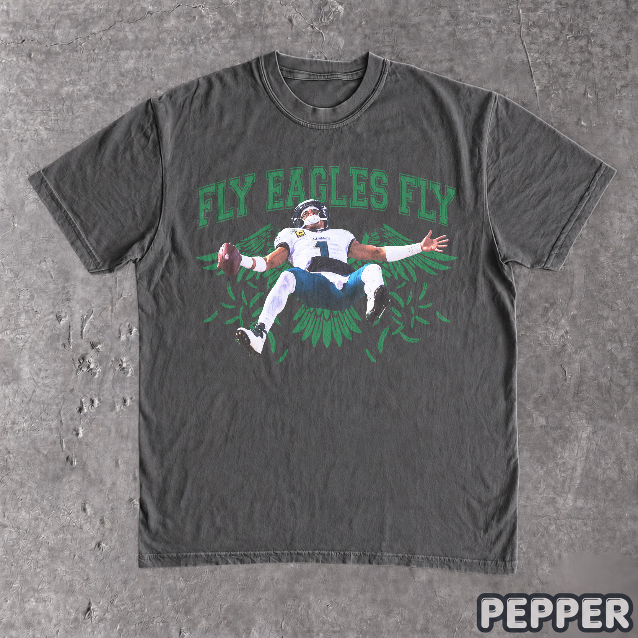 NA - Jalen Hurts Fly Eagles Fly Philadelphia Football Tee - Image 4