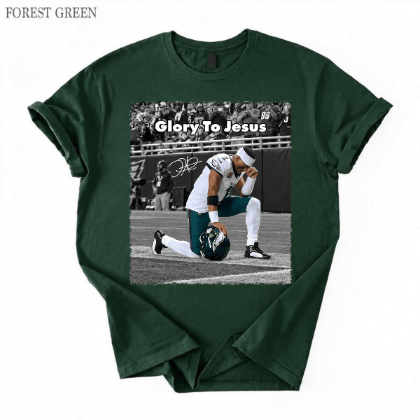TA - Jalen Hurts Philadelphia Eagles Glory to Jesus Football Tee