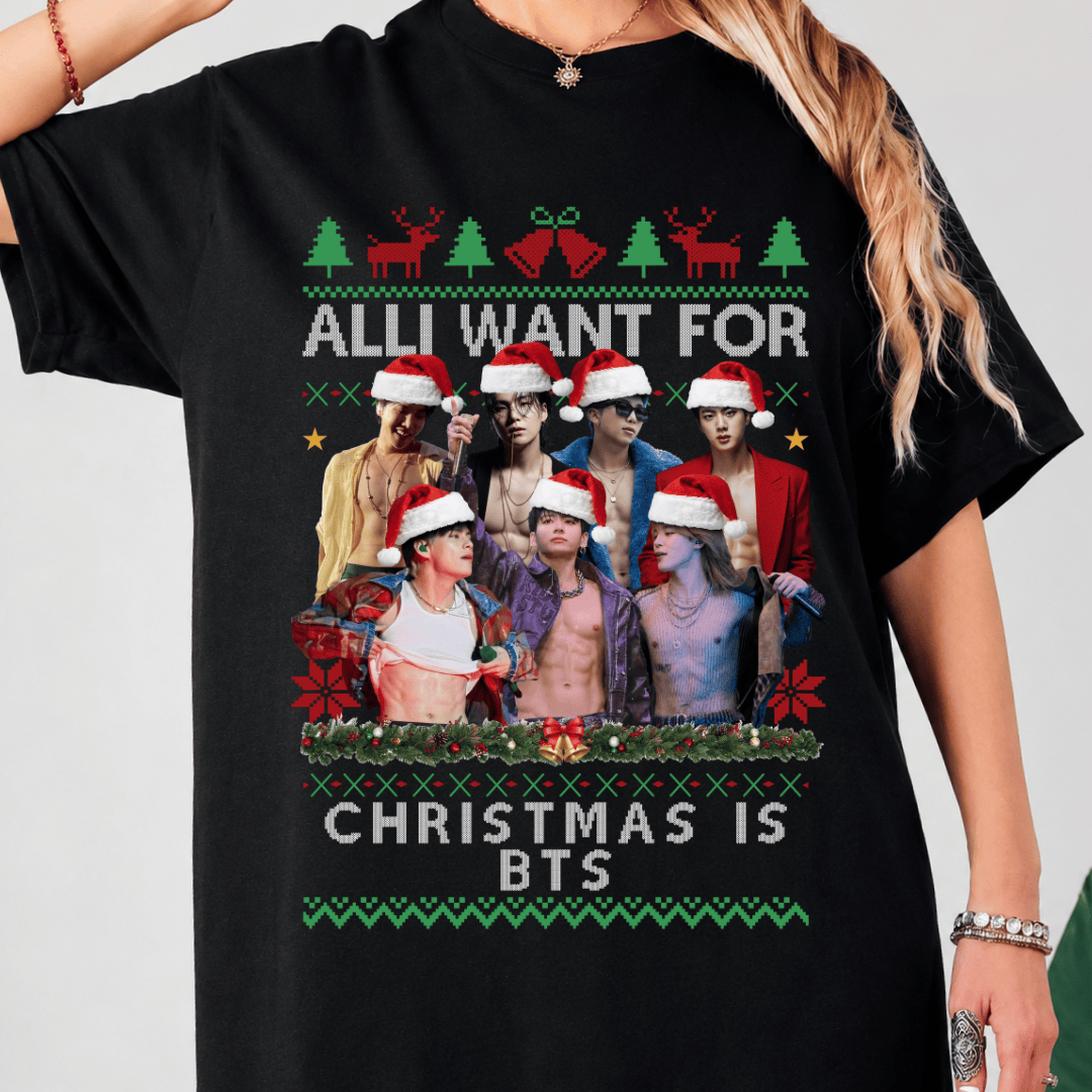 TT - All I Want For Christmas Is BTS Shirt - Image 4