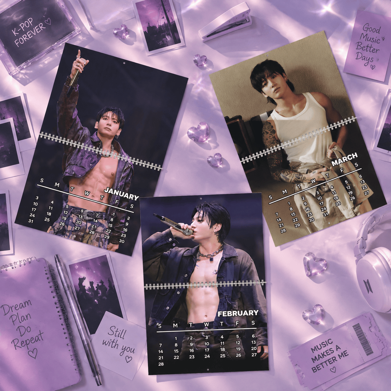 HN - Jungkook Body Kpop Wall Calendar - Image 2